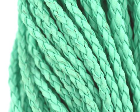 Fio cordão couro ecológico trançado 3 mm - Tiffany (5 metros)